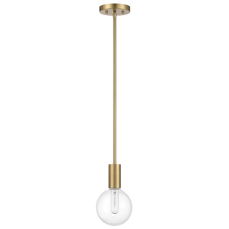Image 2 Savoy House Essentials Wright 5.75" Wide Warm Brass 1-Light Pendant more views