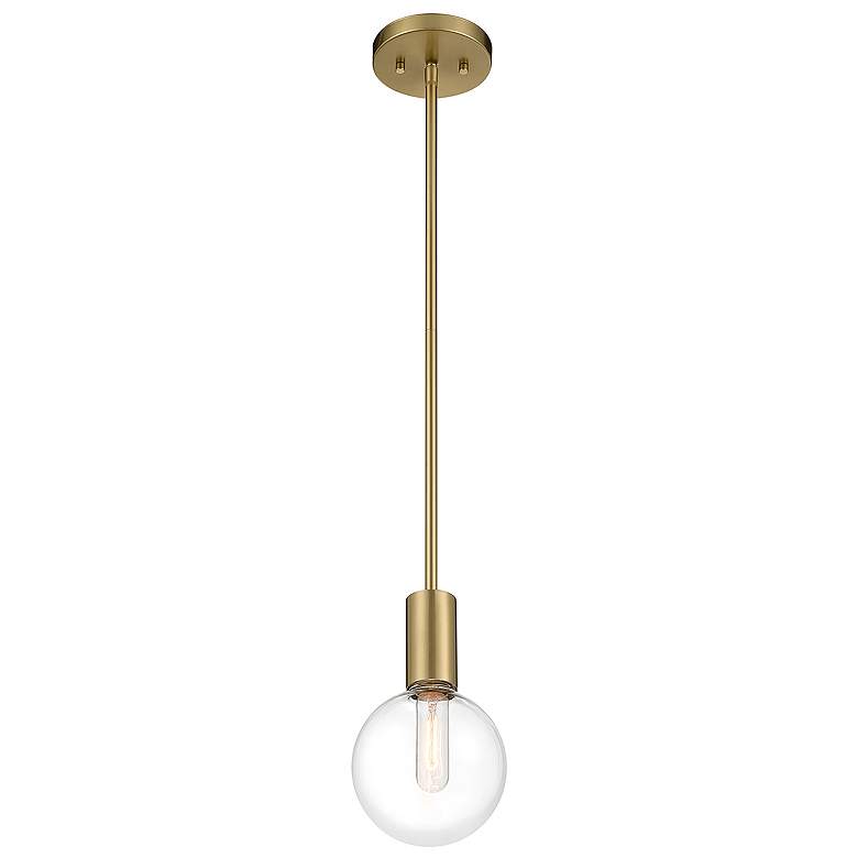 Image 4 Savoy House Essentials Wright 5.75" Wide Warm Brass 1-Light Pendant more views