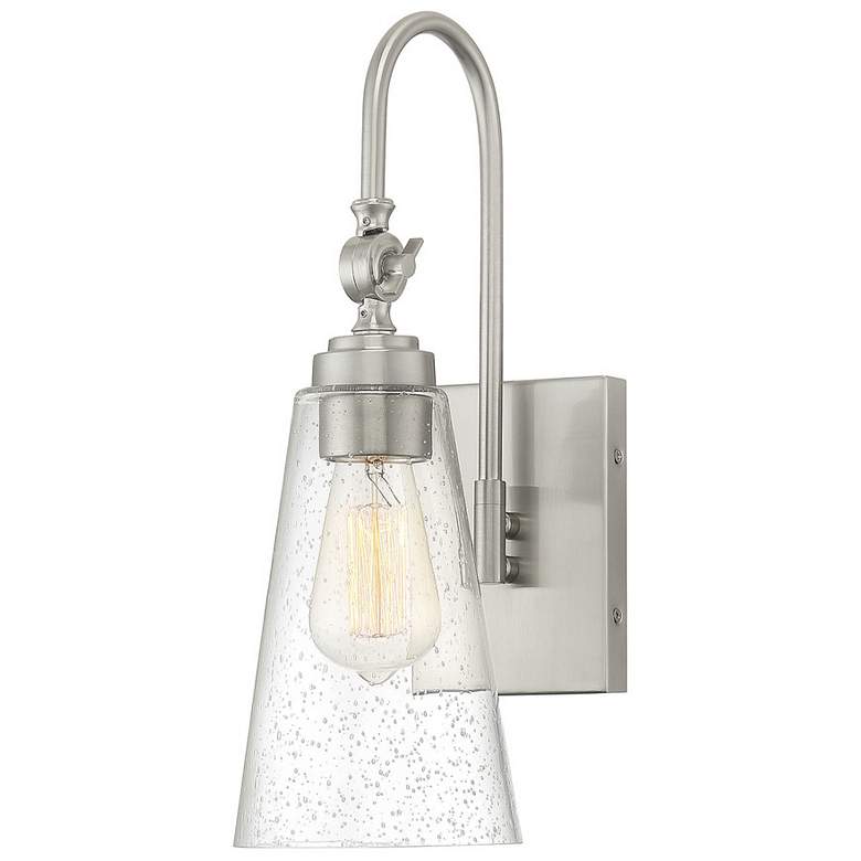 Image 1 Savoy House Essentials York 16" High Satin Nickel 1-Light Wall Sconce