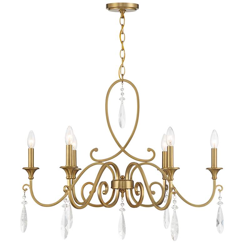 Image 1 Savoy House Fairchild 31" Wide Warm Brass 6-Light Chandelier