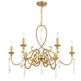 Image4 of Savoy House Fairchild 31" Wide Warm Brass 6-Light Chandelier more views
