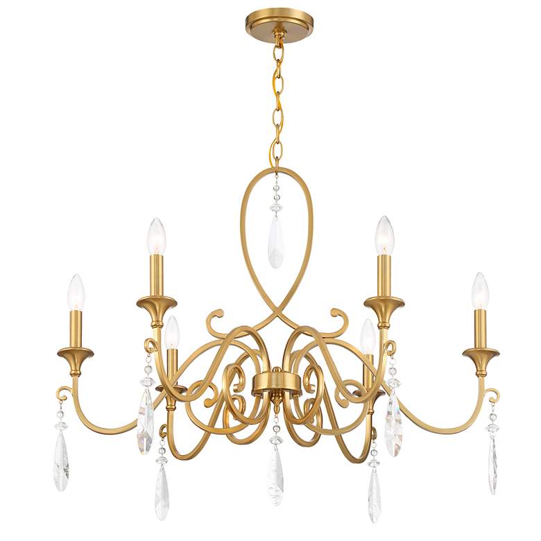 Image 4 Savoy House Fairchild 31" Wide Warm Brass 6-Light Chandelier more views