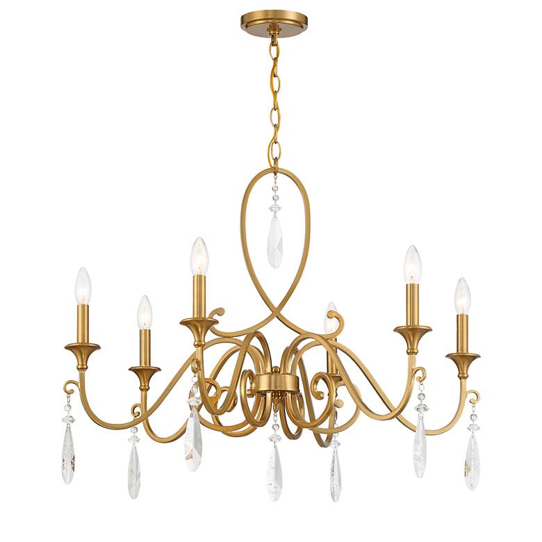 Image 5 Savoy House Fairchild 31" Wide Warm Brass 6-Light Chandelier more views