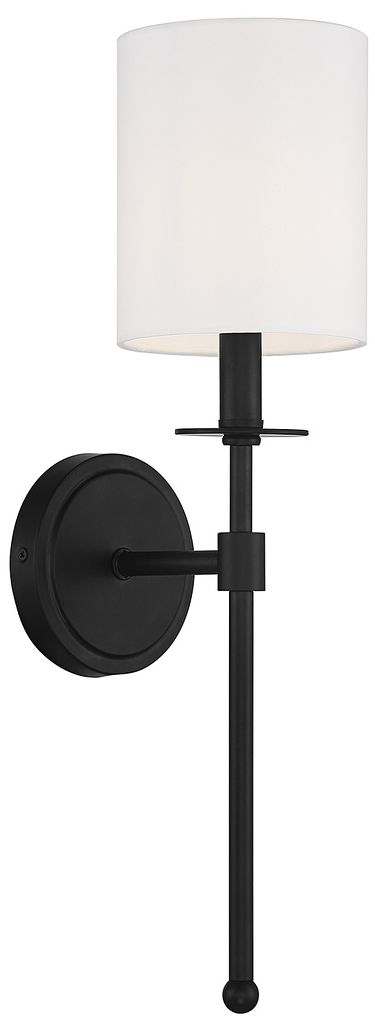 Image 5 Savoy House Fiona 15 1/2"H Matte Black Light Wall Sconce more views