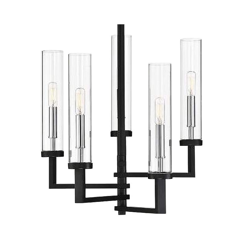 Image 3 Savoy House Folsom 16 1/2"W Matte Black 5-Light Chandelier more views