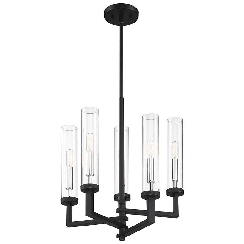 Image 5 Savoy House Folsom 16 1/2"W Matte Black 5-Light Chandelier more views