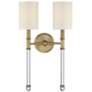 1_Savoy House Fremont 21" High Warm Brass 2-Light Wall Sconce
