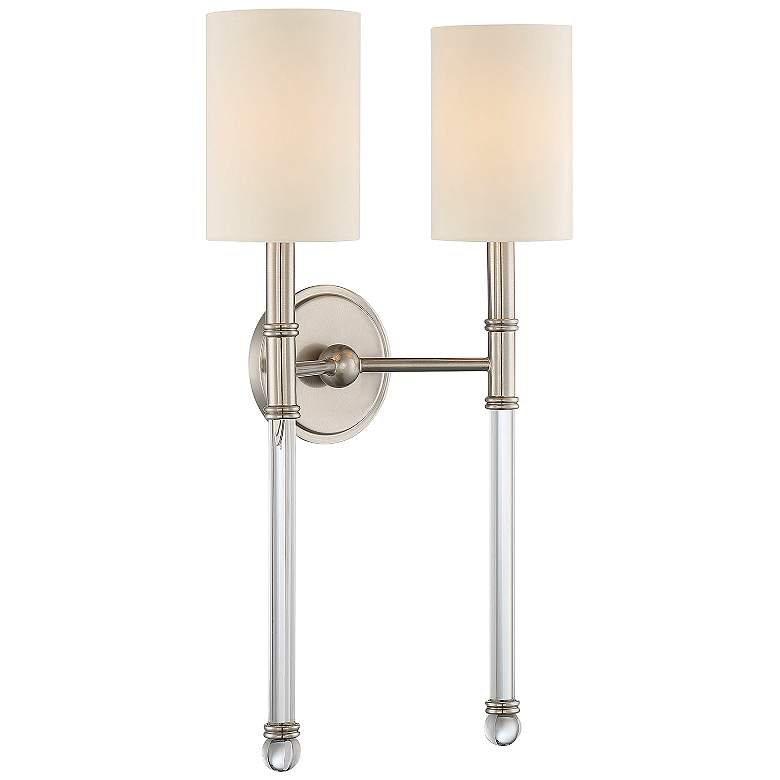 Image 1 Savoy House Fremont 21"H Satin Nickel 2-Light Wall Sconce