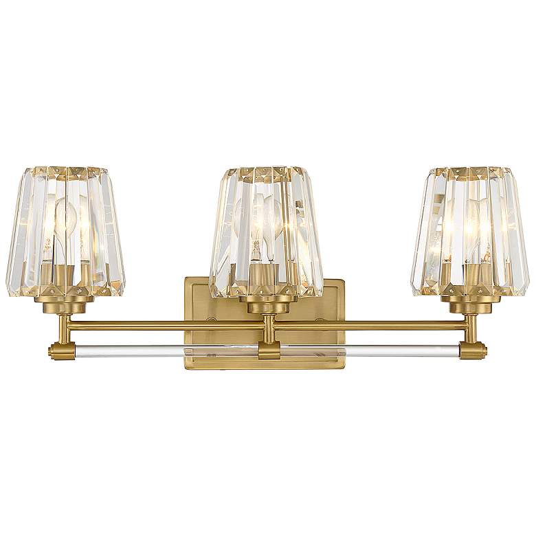 Image 1 Savoy House Garnet 24" Wide Warm Brass 3-Light Bath Light