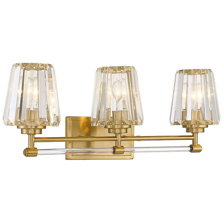 Image 5 Savoy House Garnet 24" Wide Warm Brass 3-Light Bath Light more views