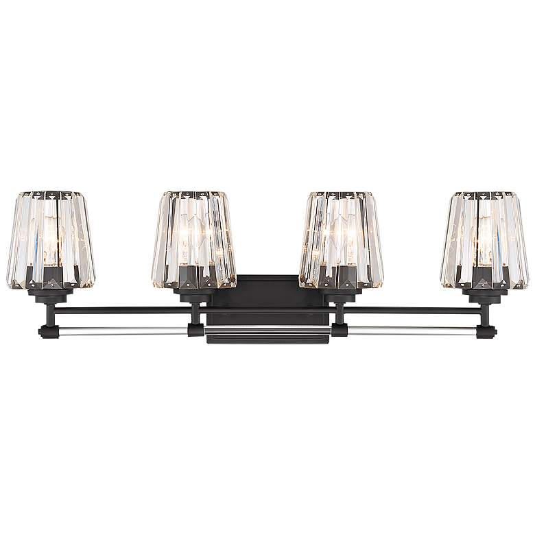 Image 1 Savoy House Garnet 32" Wide Matte Black 4-Light Bath Light