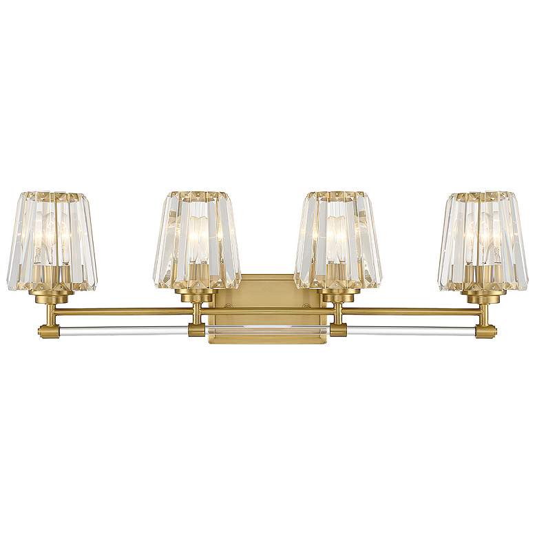 Image 1 Savoy House Garnet 32" Wide Warm Brass 4-Light Bath Light