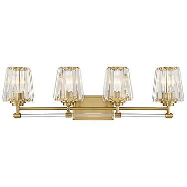 Savoy House Garnet 32" Wide Warm Brass 4-Light Bath Light