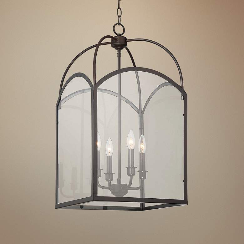 Image 1 Savoy House Garrett 15 inchW English Bronze Foyer Pendant Light