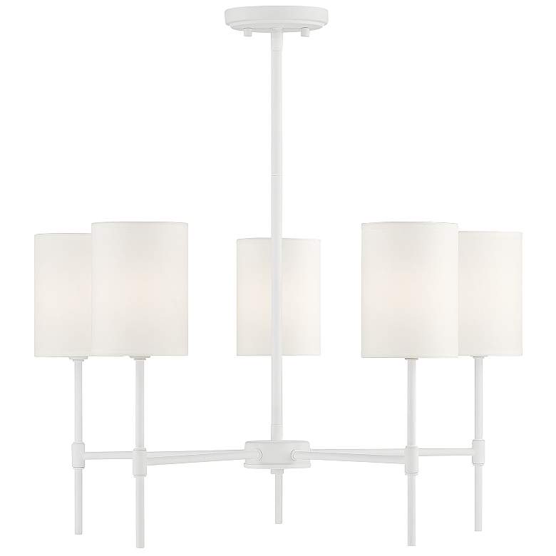 Image 1 Savoy House Garrett 25" Wide Bisque White 5-Light Chandelier