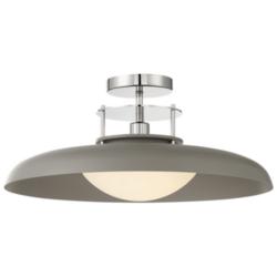 Savoy House Gavin 20&quot; Gray &#38; Polished Nickel Accents 1-Light Ceili