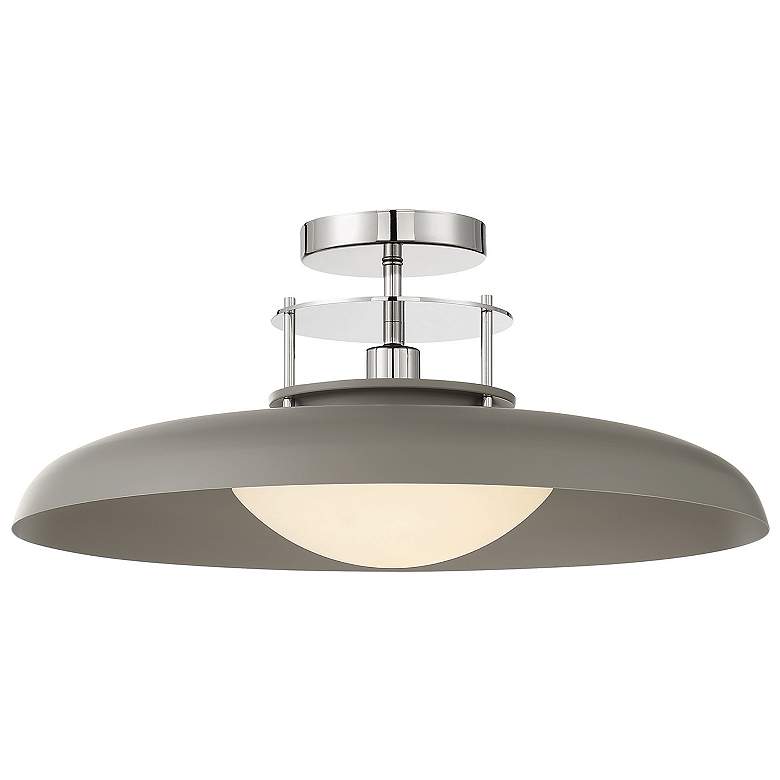 Image 1 Savoy House Gavin 20 inch Gray &#38; Polished Nickel Accents 1-Light Ceili