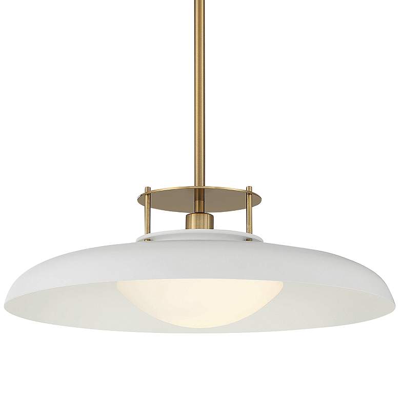 Image 1 Savoy House Gavin 20 inch Wide White with Warm Brass Accents 1-Light Penda