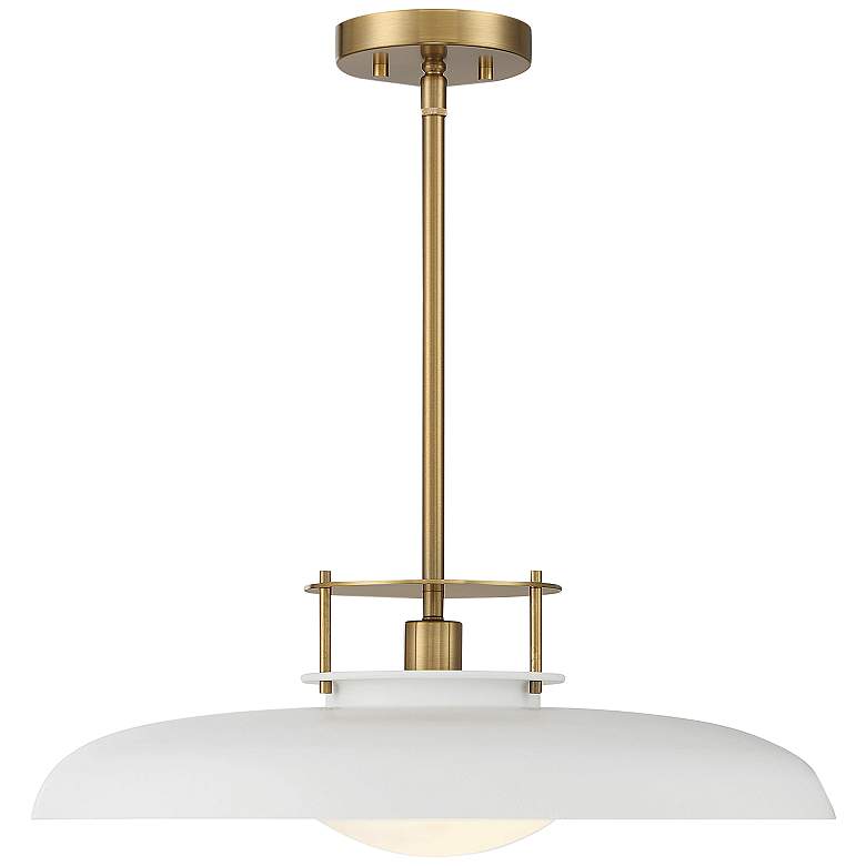 Image 3 Savoy House Gavin 20 inch Wide White with Warm Brass Accents 1-Light Penda more views