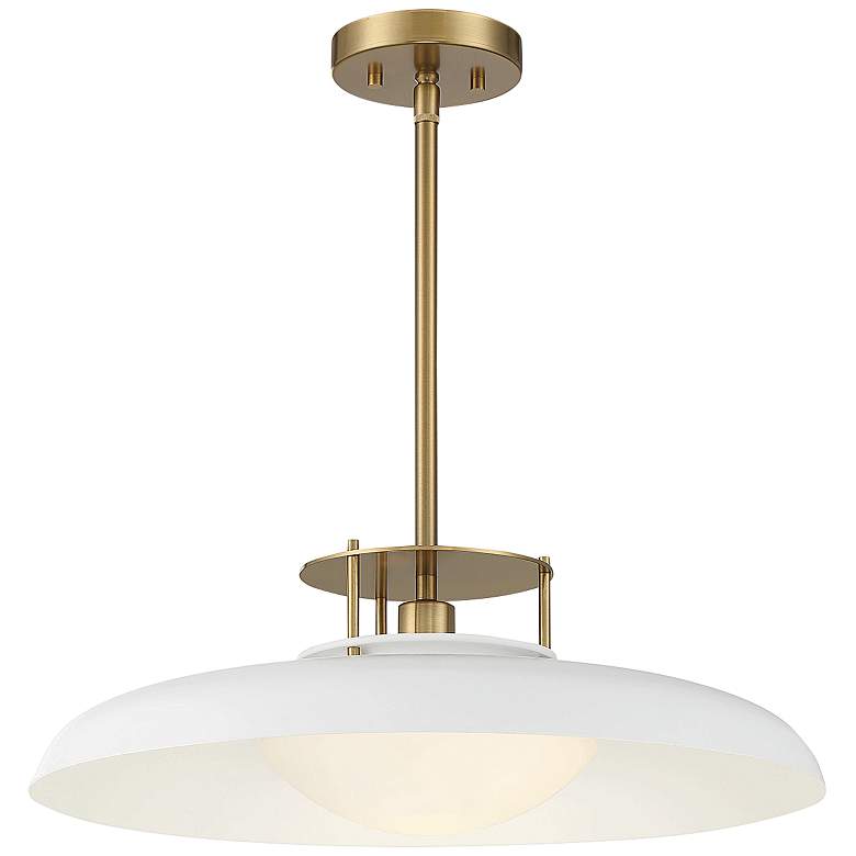 Image 4 Savoy House Gavin 20 inch Wide White with Warm Brass Accents 1-Light Penda more views