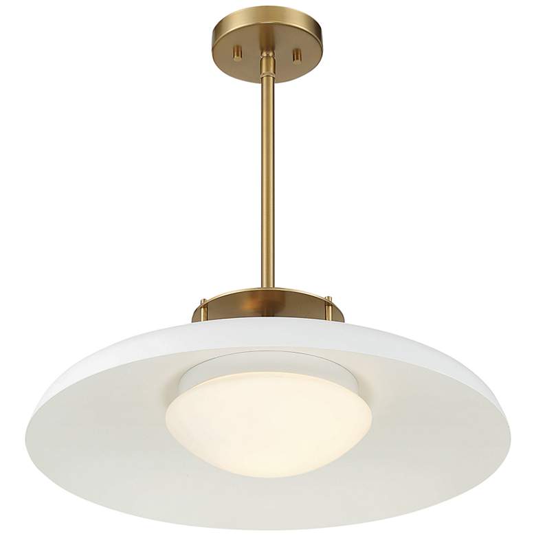 Image 5 Savoy House Gavin 20 inch Wide White with Warm Brass Accents 1-Light Penda more views