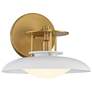 1_Savoy House Gavin 8" High White with Warm Brass Accents 1-Light Wall S