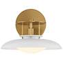 3_Savoy House Gavin 8" High White with Warm Brass Accents 1-Light Wall S more views
