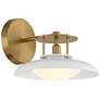 4_Savoy House Gavin 8" High White with Warm Brass Accents 1-Light Wall S more views