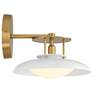 5_Savoy House Gavin 8" High White with Warm Brass Accents 1-Light Wall S more views