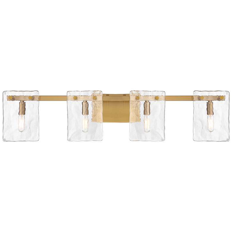Image 1 Savoy House Genry 35"W Warm Brass 4-Light Vanity Bath Light
