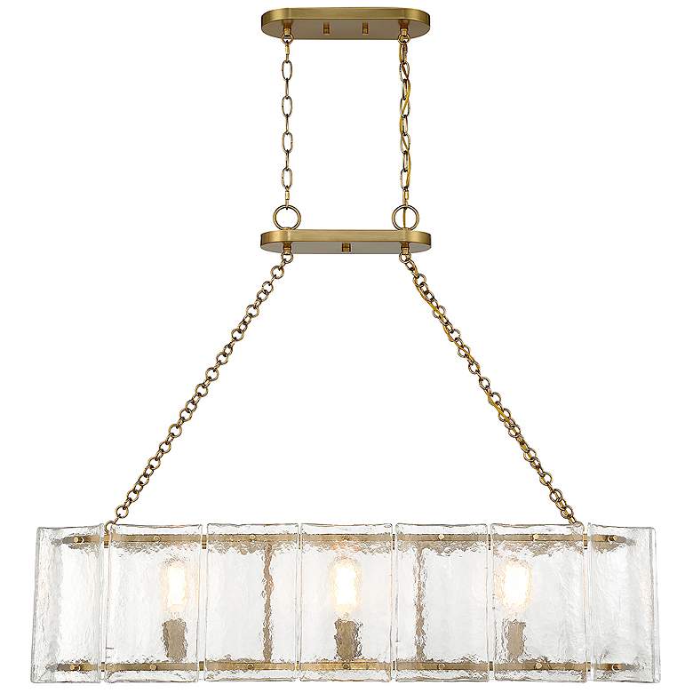 Image 3 Savoy House Genry 41"W Warm Brass 3-Light Linear Chandelier more views