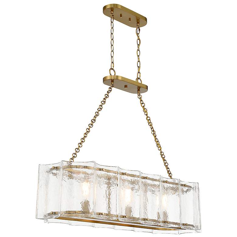 Image 4 Savoy House Genry 41"W Warm Brass 3-Light Linear Chandelier more views