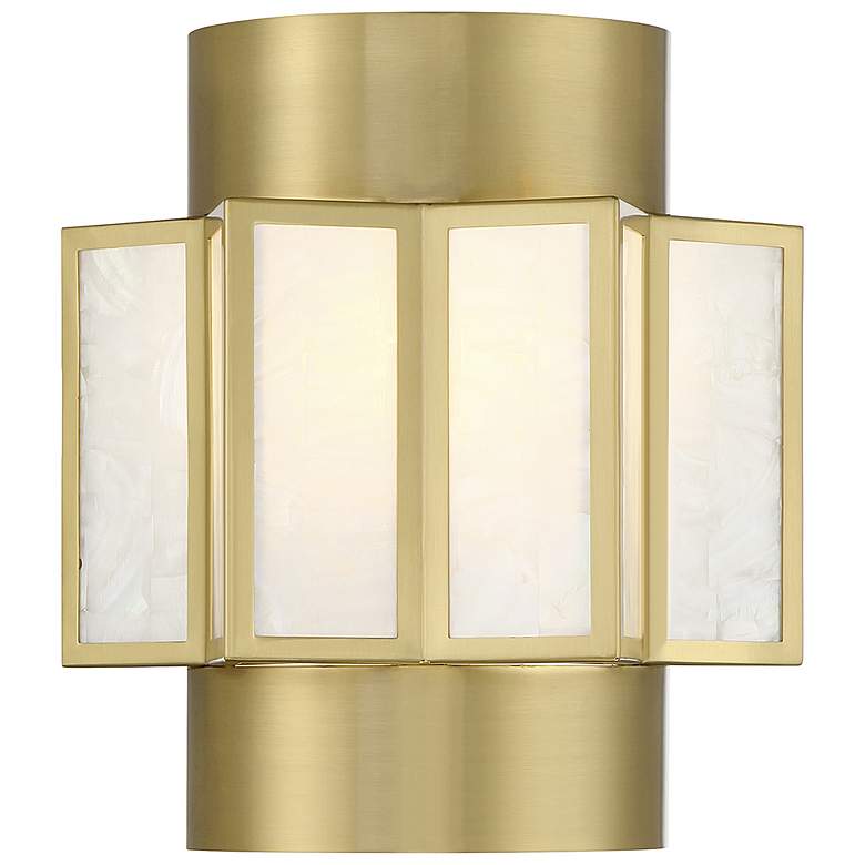 Image 1 Savoy House Gideon 11" High Warm Brass 2-Light Wall Sconce