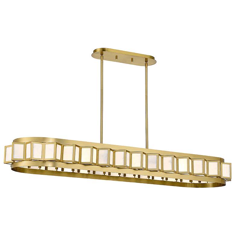 Image 1 Savoy House Gideon 14.5" Wide Warm Brass 8-Light Linear Chandelier