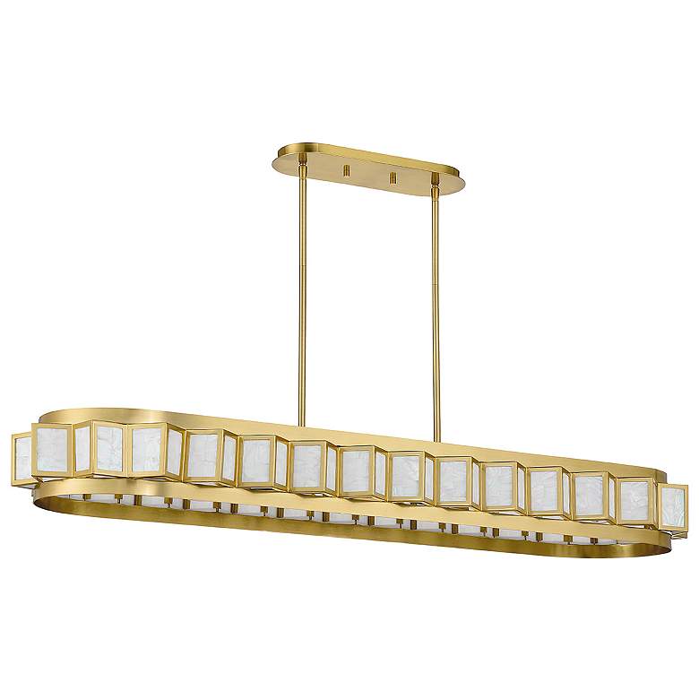 Image 2 Savoy House Gideon 14.5" Wide Warm Brass 8-Light Linear Chandelier more views
