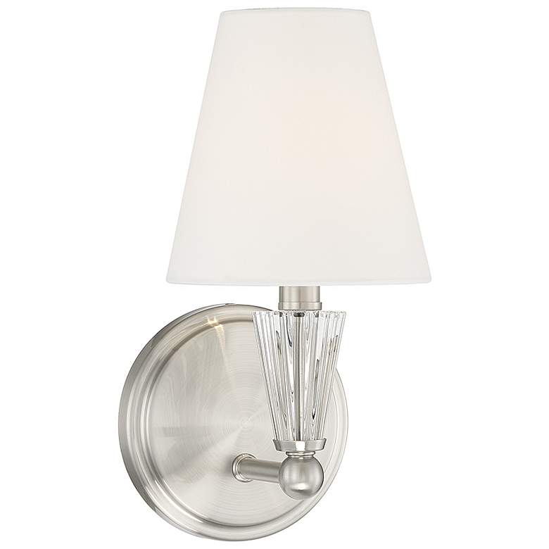 Image 1 Savoy House Gillian 11 1/2" High Brushed Nickel Wall Sconce