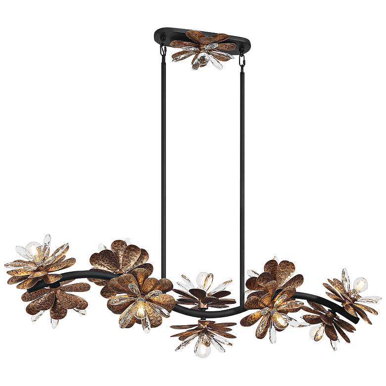 Image 2 Savoy House Giselle 48" Wide 10-Light Linear Flower Petal Chandelier
