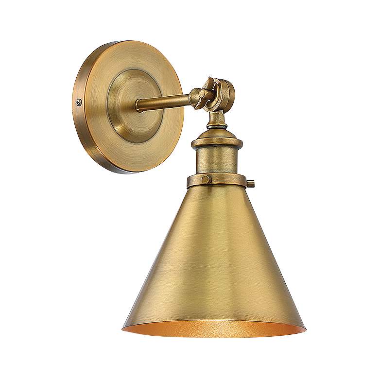 Image 1 Savoy House Glenn 12" High Warm Brass Adjustable Wall Sconce
