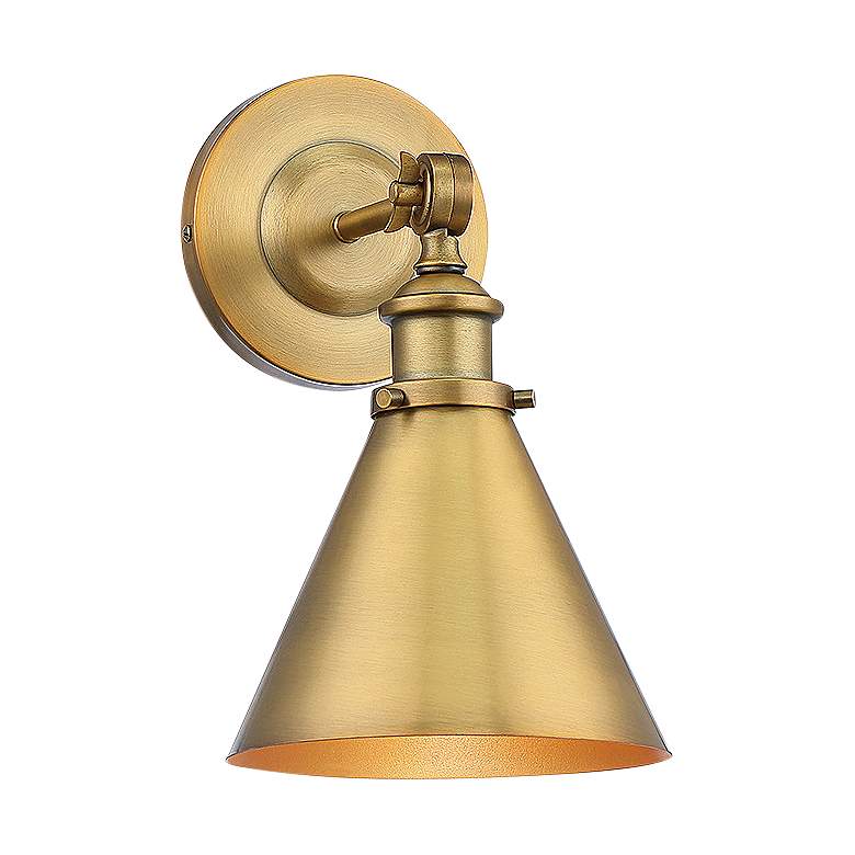 Image 4 Savoy House Glenn 12" High Warm Brass Adjustable Wall Sconce more views