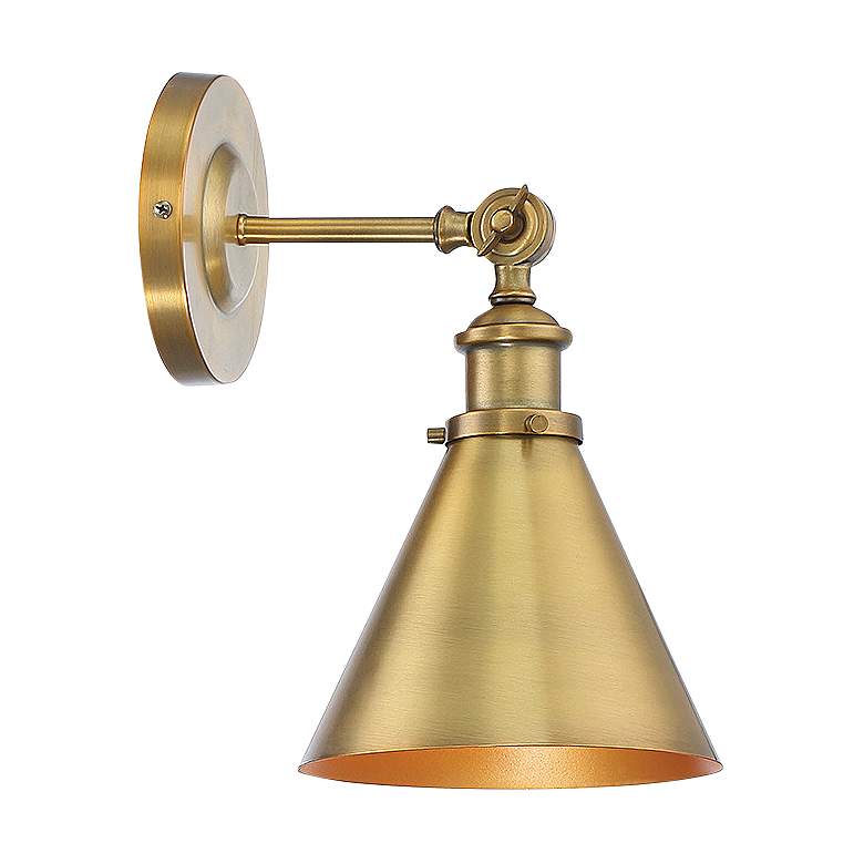 Image 5 Savoy House Glenn 12" High Warm Brass Adjustable Wall Sconce more views