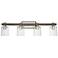 Savoy House Halifax 36" Wide 4-Light Satin Nickel with Gray Wood Bath