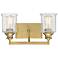 Savoy House Hampton 16" Wide 2-Light Warm Brass Bath Light