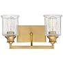 Thumbnail2 of Savoy House Hampton 16" Wide 2-Light Warm Brass Bath Light more views