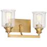 Thumbnail3 of Savoy House Hampton 16" Wide 2-Light Warm Brass Bath Light more views