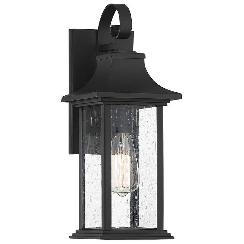 Image 1 Savoy House Hancock 17.25" High Matte Black 1-Light Outdoor Wall Light
