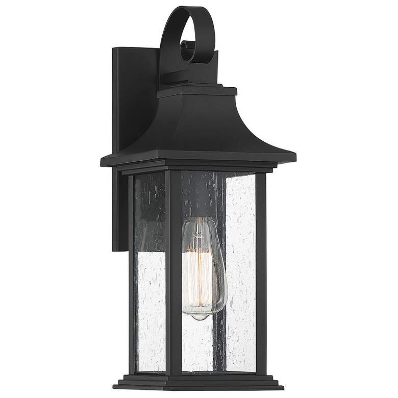 Image 1 Savoy House Hancock 17.25 inch High Matte Black 1-Light Outdoor Wall Light