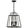 Savoy House Hasting 14" Wide Noblewood with Iron 4-Light Pendant