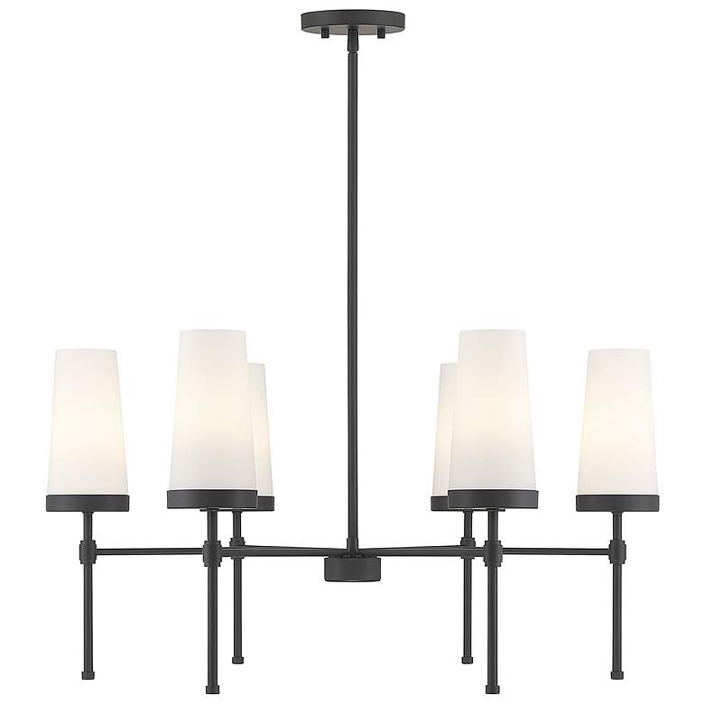 Image 1 Savoy House Haynes 30" Wide Matte Black 6-Light Chandelier