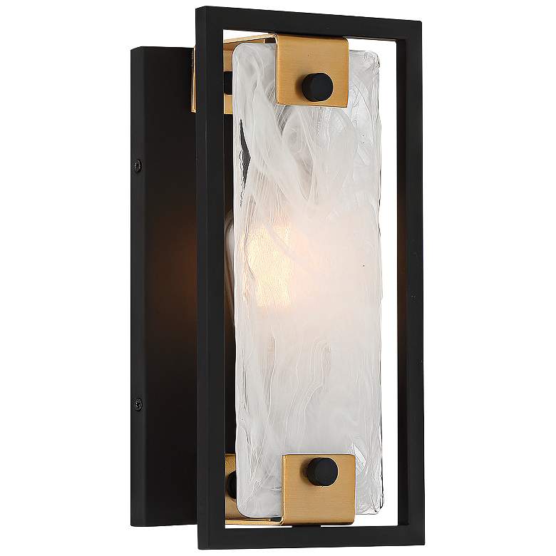 Image 1 Savoy House Hayward 12" High Matte Black Wall Sconce