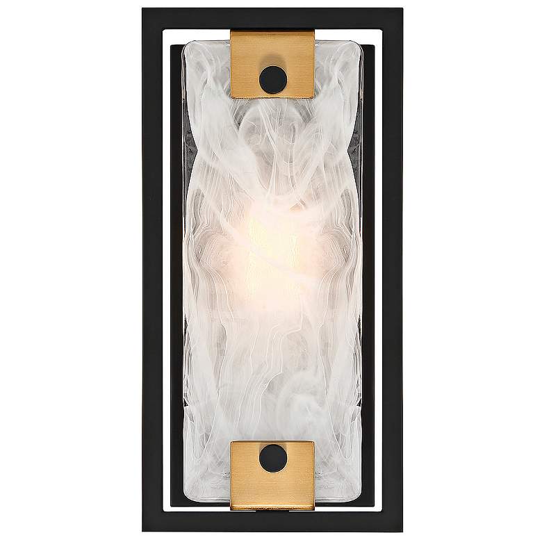 Image 4 Savoy House Hayward 12" High Matte Black Wall Sconce more views